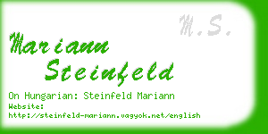 mariann steinfeld business card